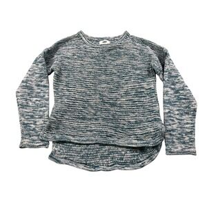 Old Navy Girls Marled Knit Sweater Blue Crew Neck Size Large 10-12